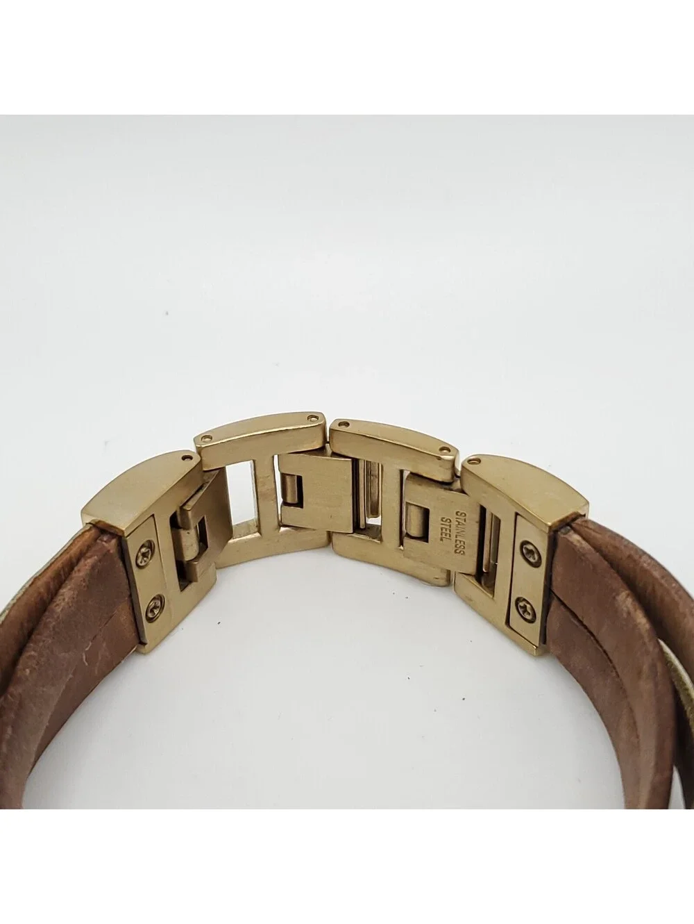 Fossil Georgia Womens Watch 32mm Gold Tone New Battery